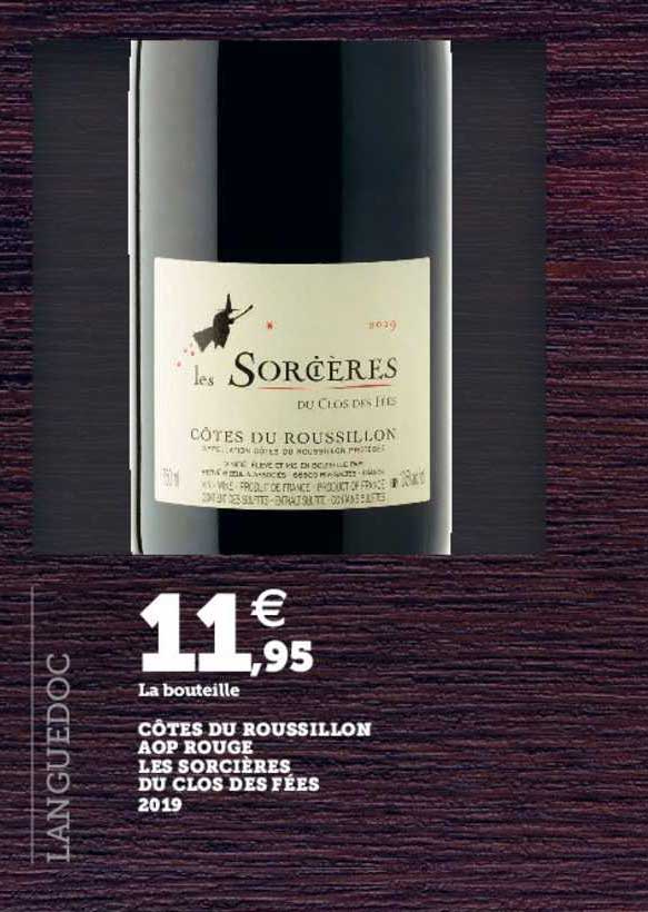 côtes du roussillon aop rouge les sorcières du clos des fées 2019