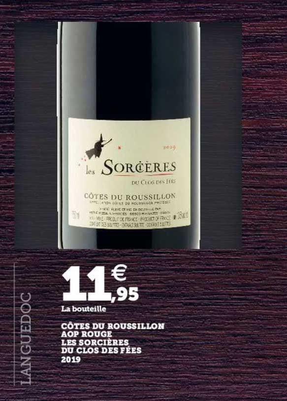côtes du roussillon aop rouge les sorcières du clos des fées 2019