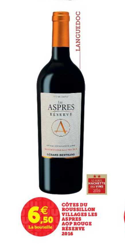 côtes du roussillon villages les aspres aop rouge réserve 2016