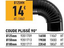 coude plissé 90°