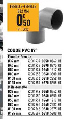 coude pvc 87°