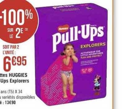 Culottes Huggies Pull Ups Explorers -100 Sur Le 2e