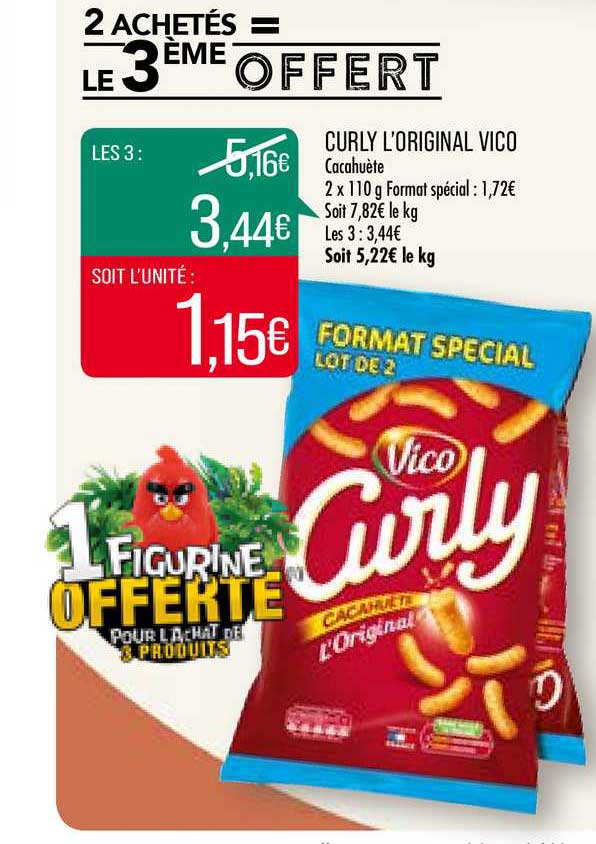 curly l'original vico 2 achetés = le 3ème offert