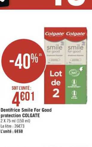 dentifrice smile for good protection colgate