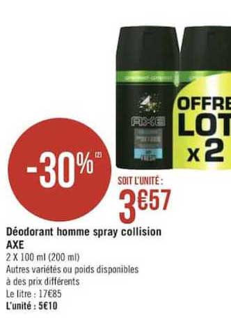 déodorant homme spray collision axe