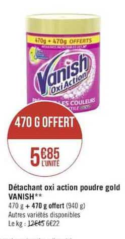 détachant oxi action poudre gold vanish