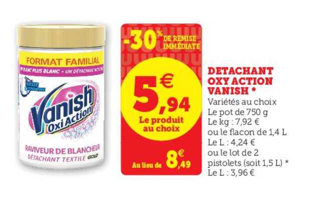 detachant oxy action vanish -30% de remise immédiate