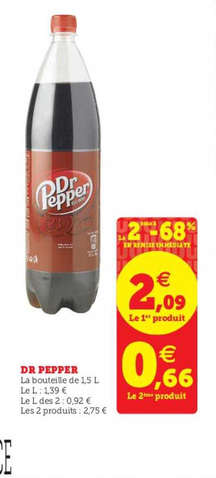 dr pepper le 2ème à -68% en remise immédiate