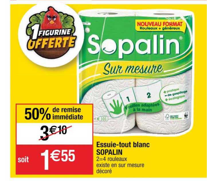 essuie tout blanc sopalin 50% de remise immédiate