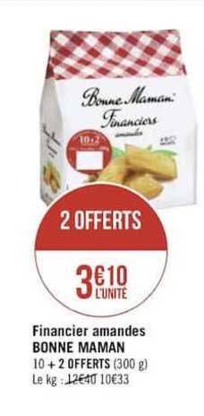 financier amandes bonne maman