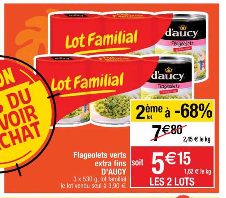 Flageolets Verts Extra Fins D'aucy 2ème Lot à -68%