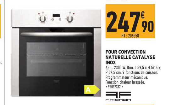 four convection naturelle catalysé inox