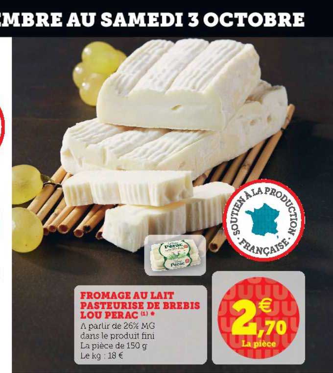 fromage au lait pasteurise de brebis lou perac