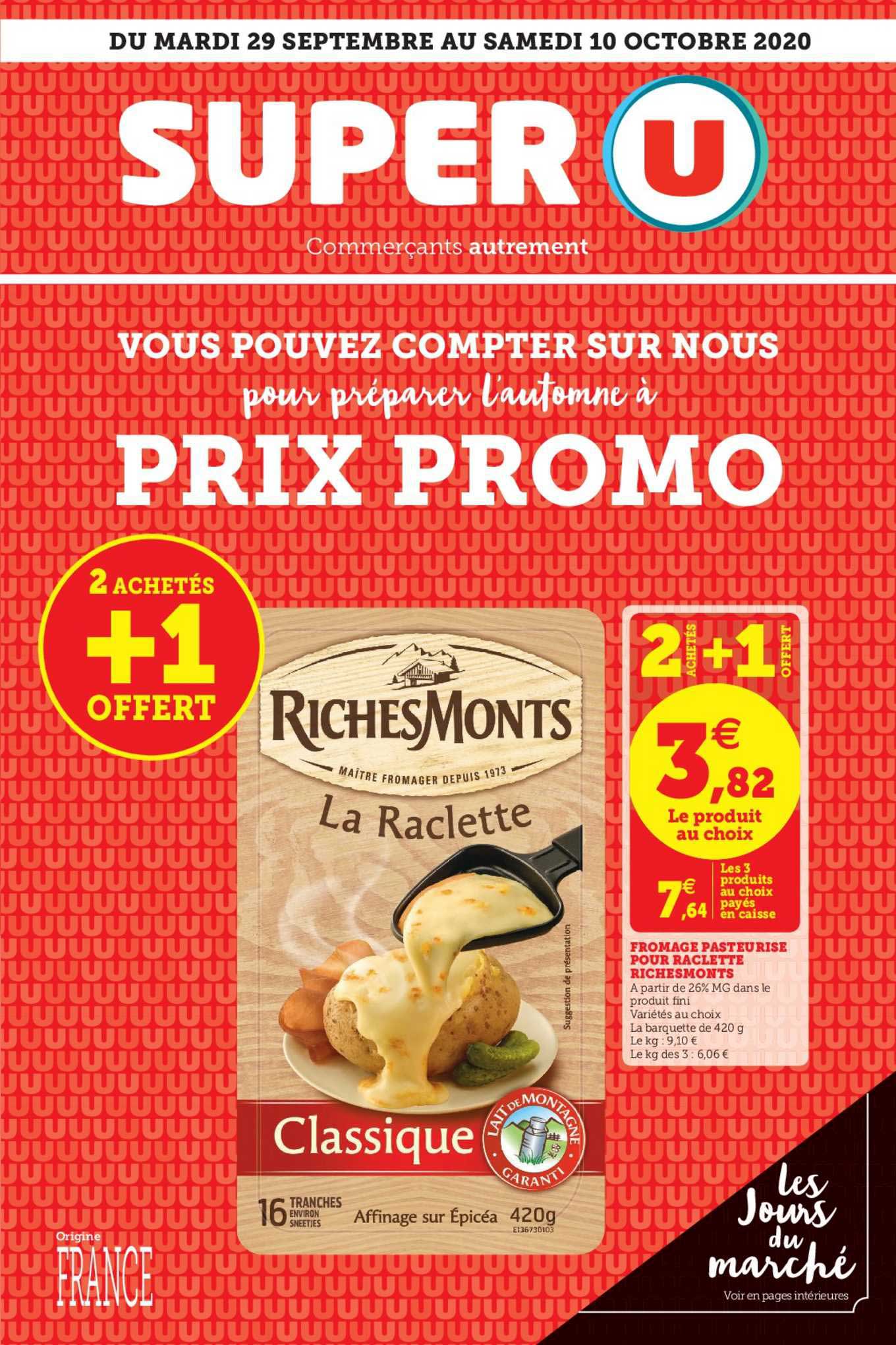 fromage pasteurise pour raclette richemonts 2 achetés + 1 offert