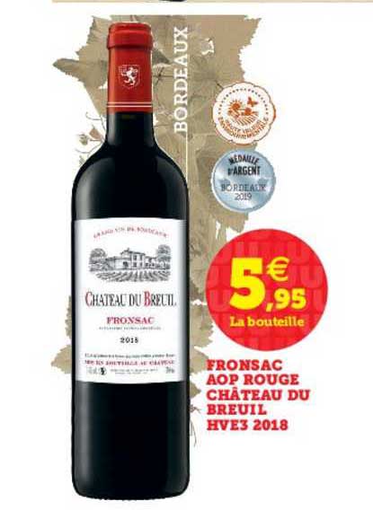 Fronsac Aop Rouge Château Du Breuil Hve3 2018