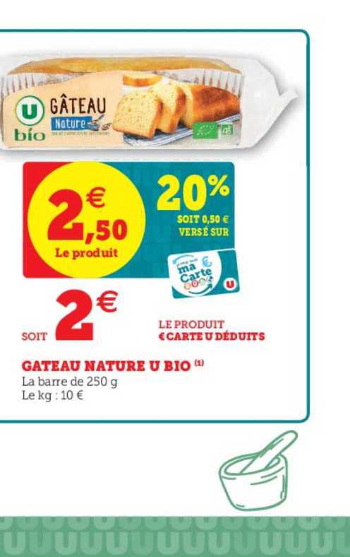 Gâteau Nature U Bio