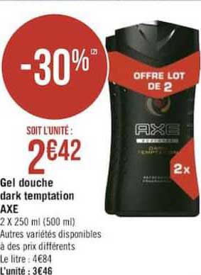gel douche dark temptation axe