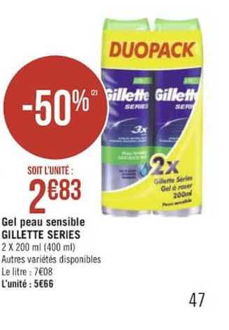 gel peau sensible gillette series