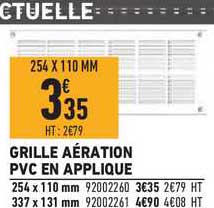 grille aération pvc en applique