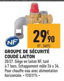 groupe de sécurité coudé laiton