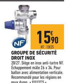 groupe de sécurité droit inox