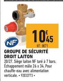 groupe de sécurité droit laiton