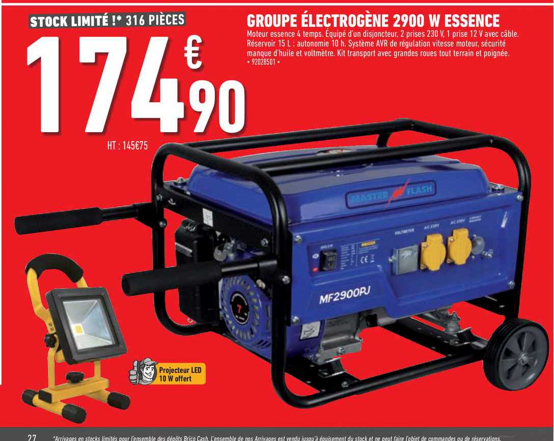 groupe électrogène 2900 w essence