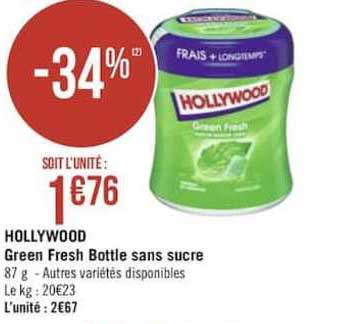 hollywood green fresh bottle sans sucre