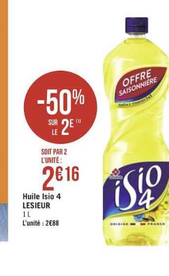 huile isio 4 lesieur -50% sur le 2e