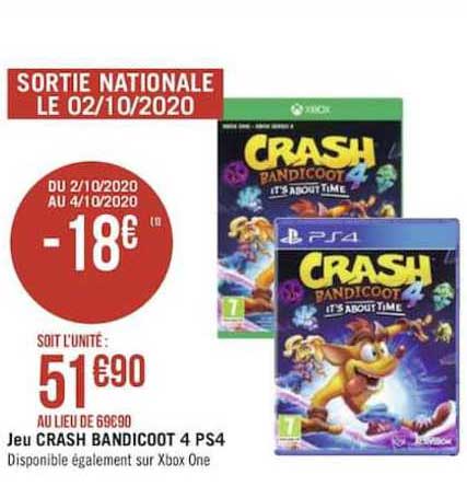 jeu crash bandicoot 4 ps4
