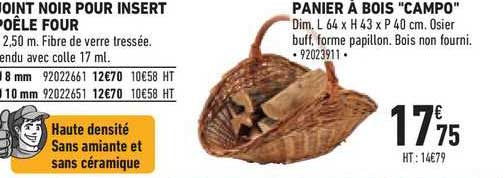 joint noir pour insert poêle four panier à bois campo