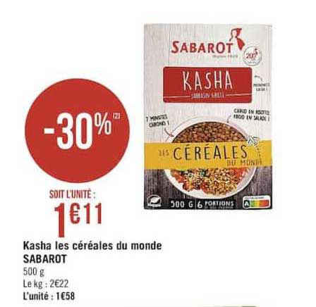 Kasha Les Céréales Du Monde Sabarot -30%