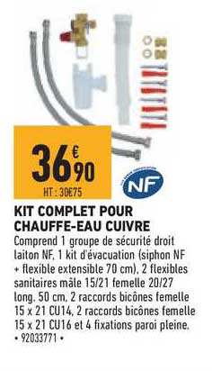 kit complet pour chauffe eau cuivre