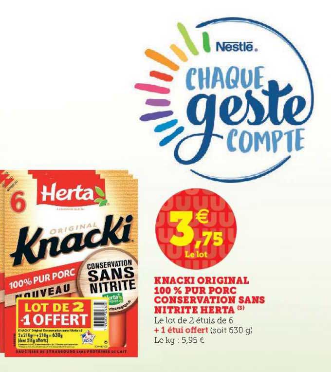 Knacki Original 100% Pur Porc Conservation Sans Nitrite Herta