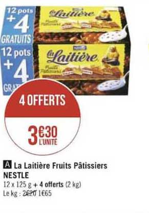 la laitière fruits pâtissiers nestlé