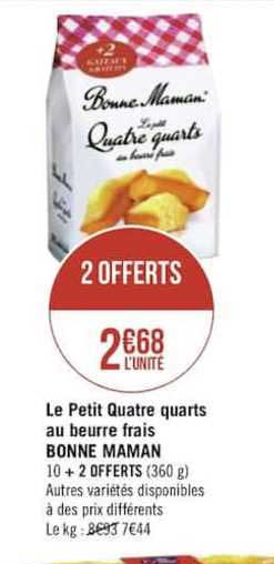 Le Petit Quatre Quarts Au Beurre Frais Bonne Maman