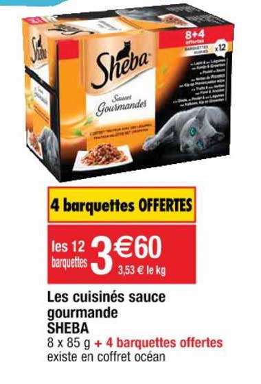 les cuisinés sauce gourmande sheba 4 barquettes offertes
