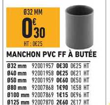 manchon pvc ff à butée