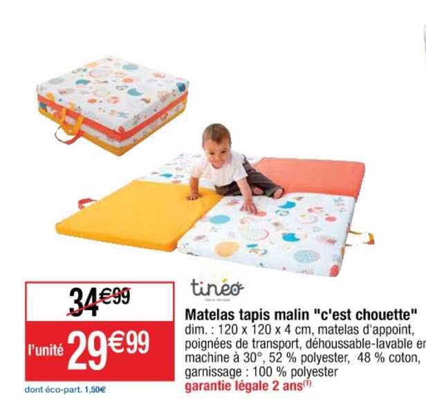 matelas tapis malin "c'est chouette" tinéo