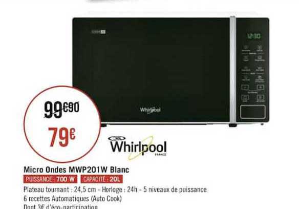 Micro Ondes Mwp201w Blanc Whirlpool