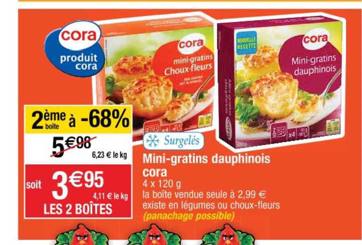 mini gratins dauphinois cora 2ème boite à -68%