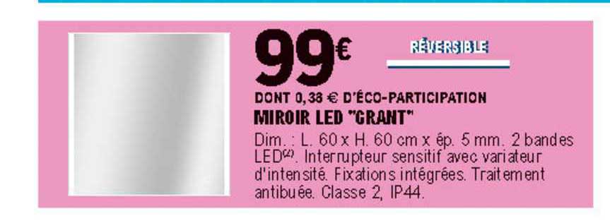 miroir led grant