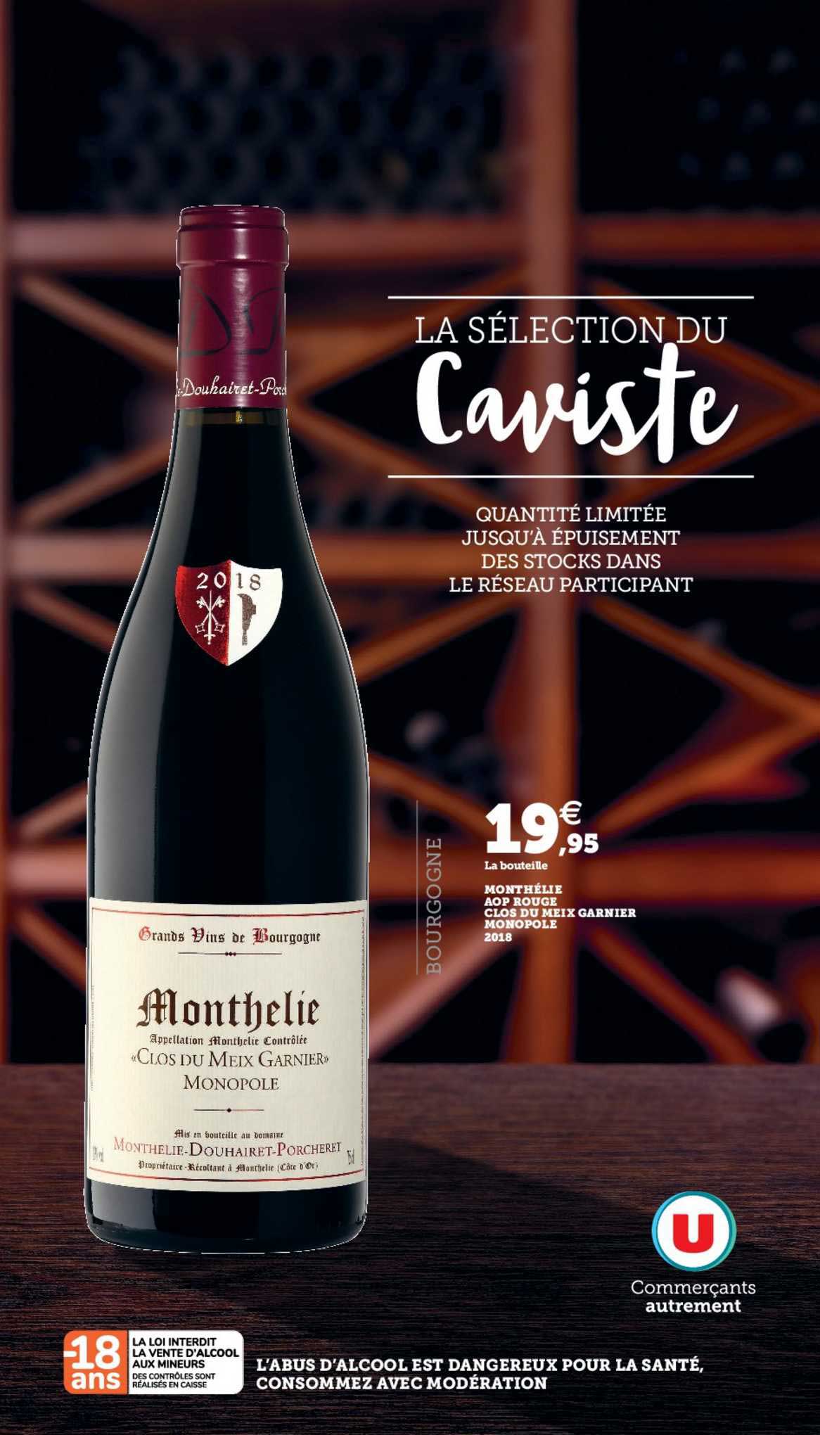 monthélie aop rouge clos du meix garnier monopole 2018