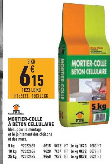 mortier colle à béton cellulaire