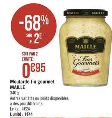 Moutarde Fin Gourmet Maille -68% Sur Le 2e