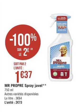 mr propre spray javel -100% sur le 2è