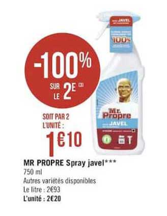 mr propre spray javel -100 sur le 2e