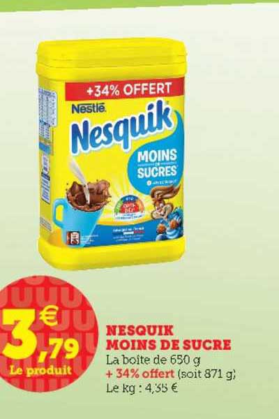 nesquik moins de sucre