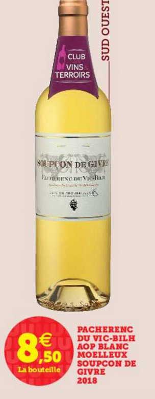 Pacherenc Du Vic Bilh Aop Blanc Moelleux Soupcon De Givre 2018