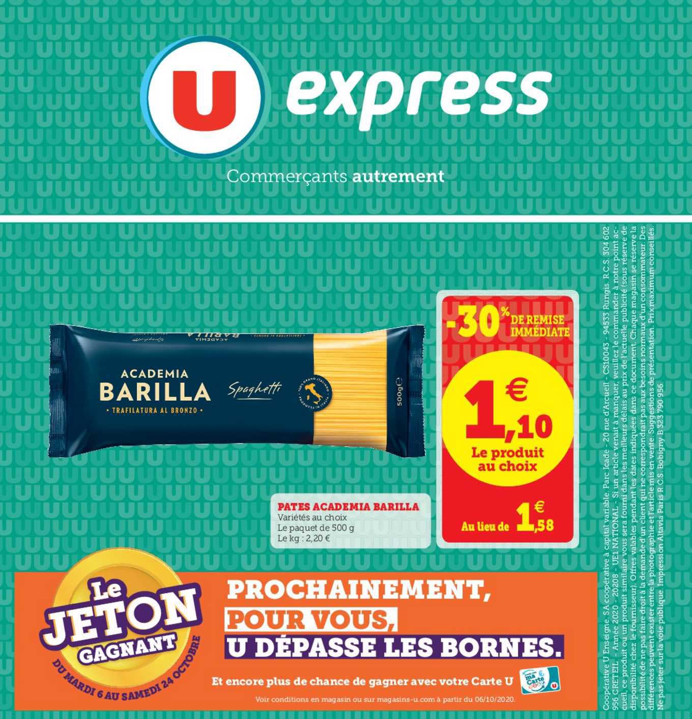 pâtes academia barilla -30% de remise immédiate